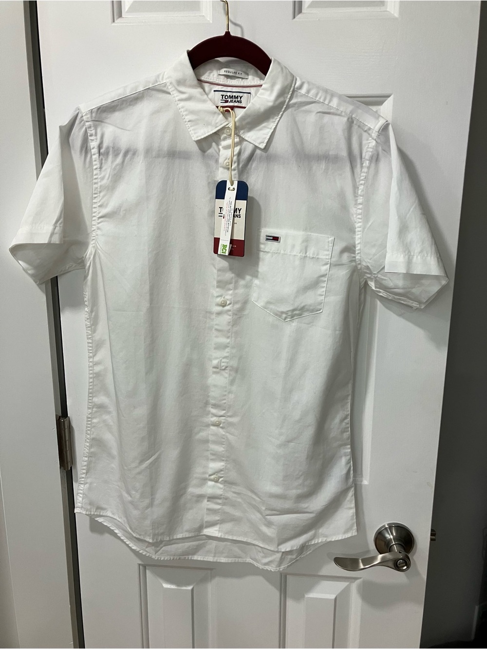Tommy Hilfiger White Short Sleeve Shirt Cotton